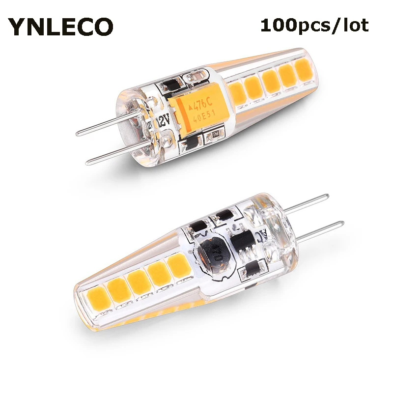 100 шт. светодиодные лампы G4 12 В переменного/постоянного тока 2 Вт 10 светодиодов