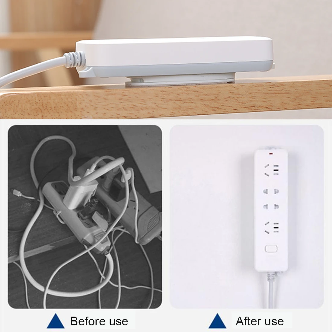 

Self-Adhesive Power Strip Holder Desktop Socket Hanging Holder Fixator Wall-Mounted Remote Holder Punch Free Plug Sticker
