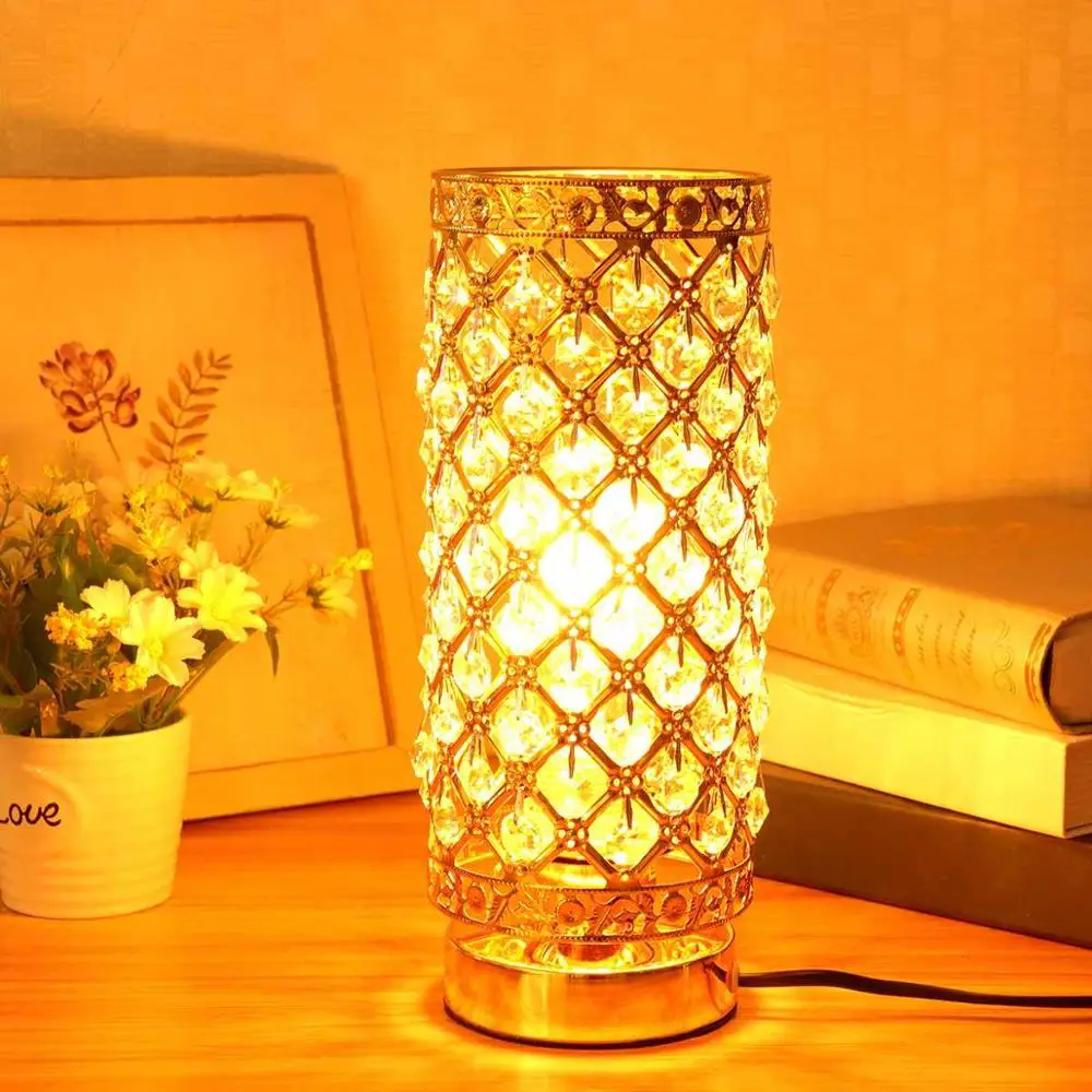 

Crystal LED Table Lamps Modern Table Light Beauty Eyeshield Desk Lamps Home Bedroom Living Room Decoration Bedside Desk Light