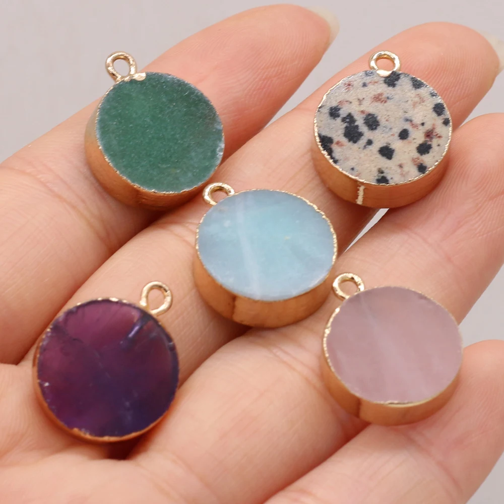 

2pcs Natural Rose Quartzs Damation Jaspers Stone Pendant for Necklace Earring Accessories Jewelry Making DIY Size 15x20mm