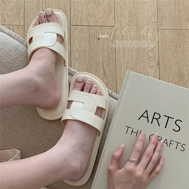 Сандалии Женские однотонные на плоской подошве повседневные Простые Модные