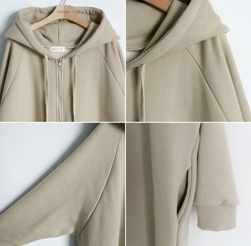 

Women's New 2021 Long Sleeve Open up loose sweatshirts Female Plus size Long Hoodie Maxi Robe