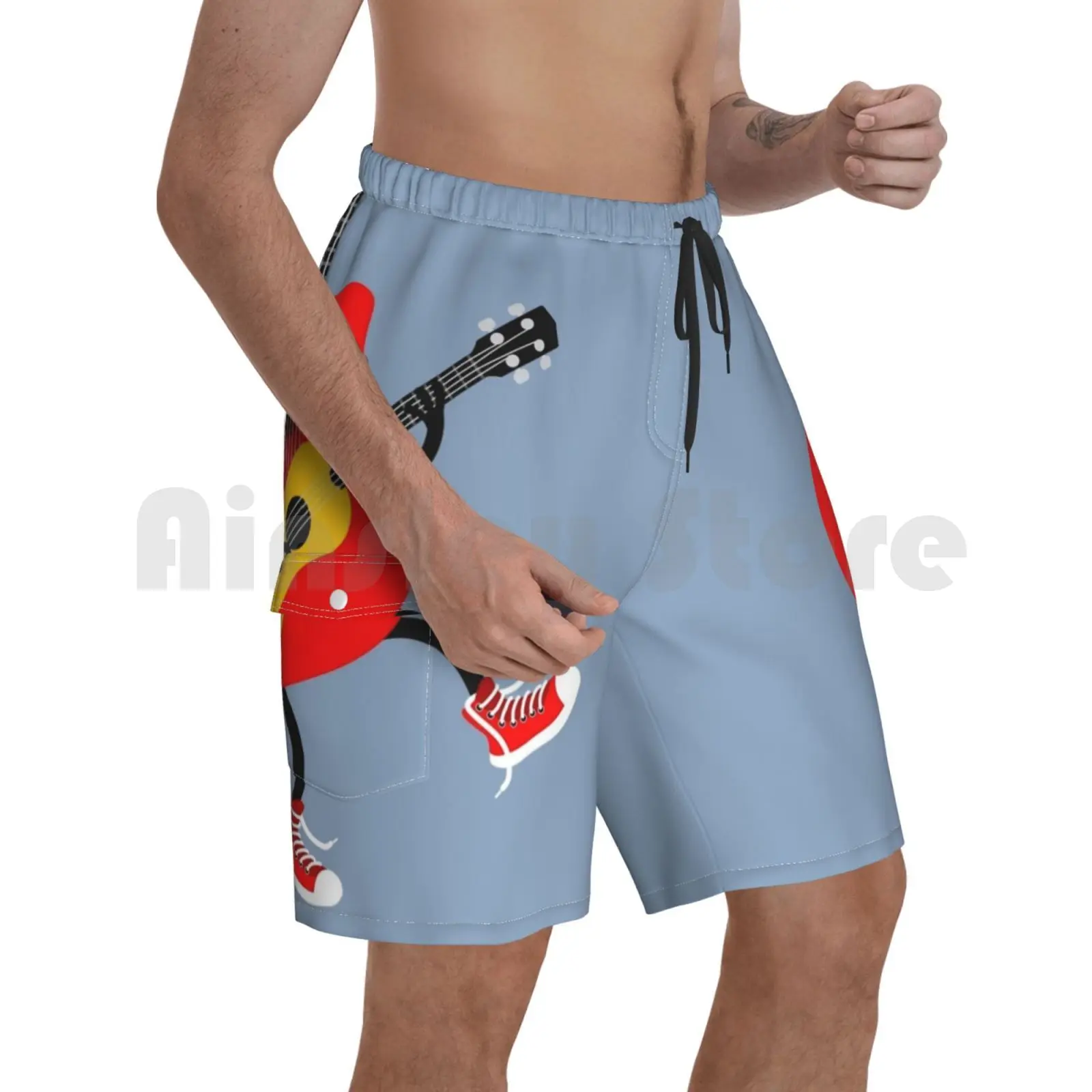 

Пляжные шорты для воспроизведения гитары, укулеле, гитары, укулеле, гитара для воспроизведения музыки