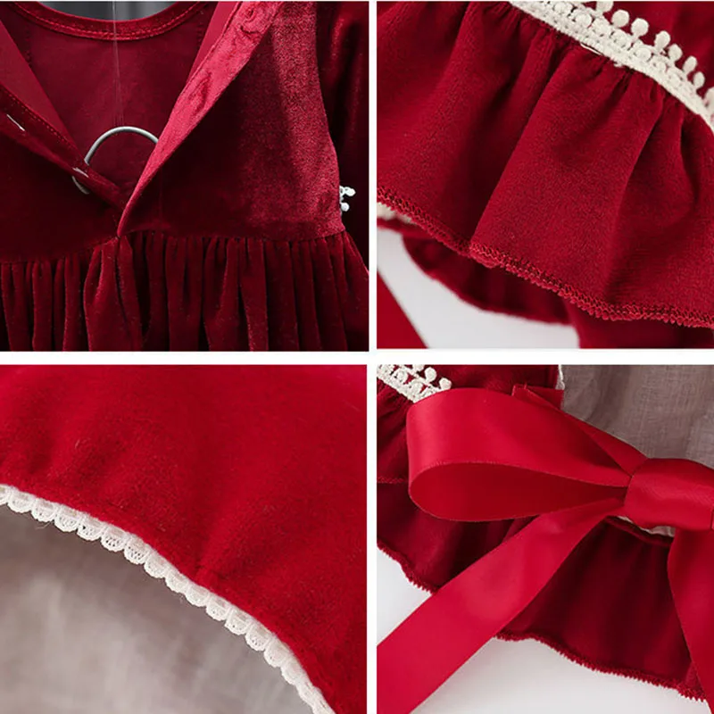 

Baby Girls Lolita Dresses Clothes for Kids Girls Dresses Spring Long Puff Sleeve Bow Dress Princess Girls Party Dresses Vestidos