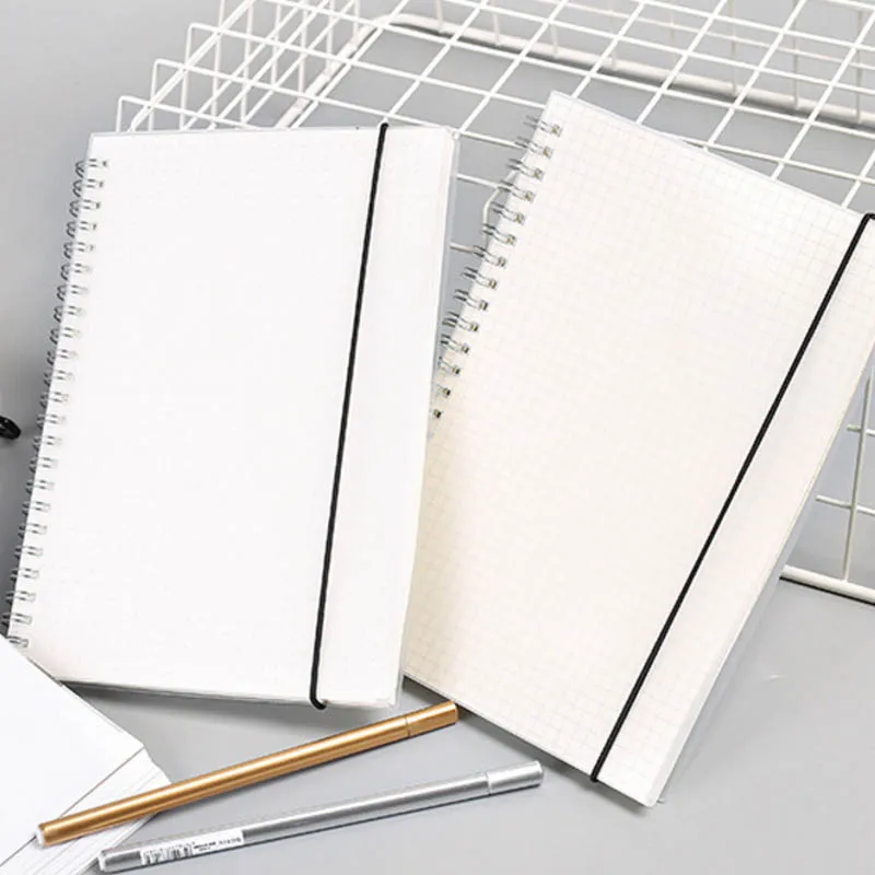 Прозрачный блокнот на спирали дневник с прозрачной сеткой в горошек из