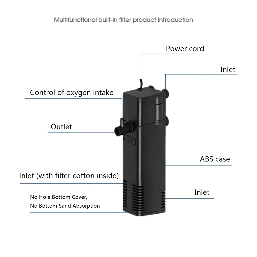 

New Style Submersible Water Filter Pump Aquarium Fish Tank Pond Oxygen Increasing Pump Tool Aquarium Filter Accessories