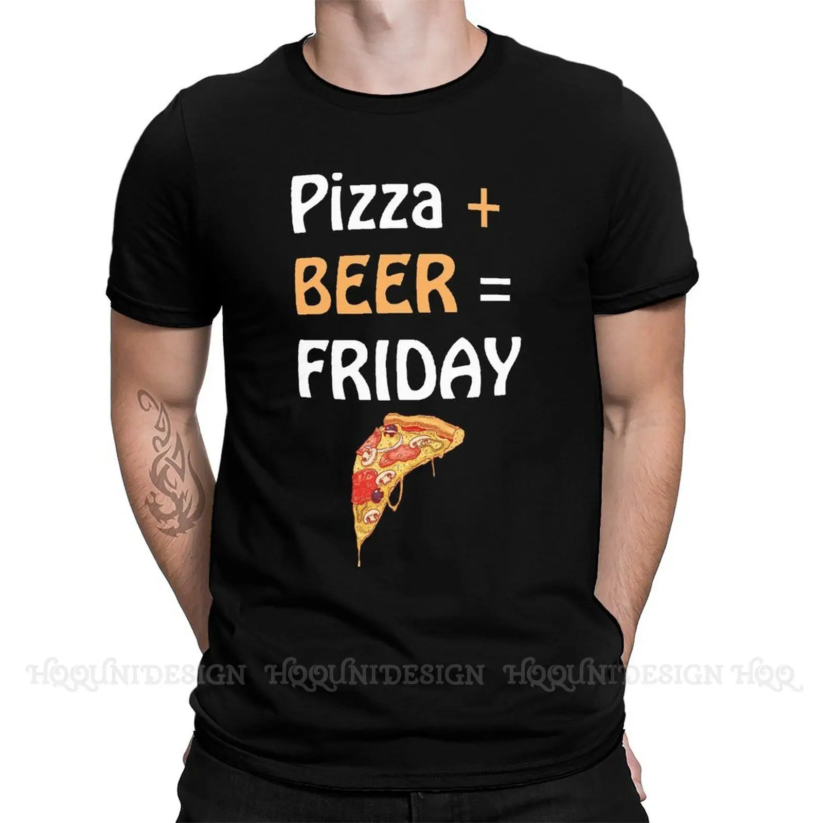 

Beer Weekend,So Ready For The Vacation New Arrival T-Shirt Beer Plus Pizza Is Friday Design Shirt Crewneck Cotton for Men TShirt