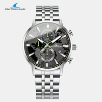 new fashion popular mens watches three hand chronograph stainless steel strip brand luxury sports chronograph quartz watch