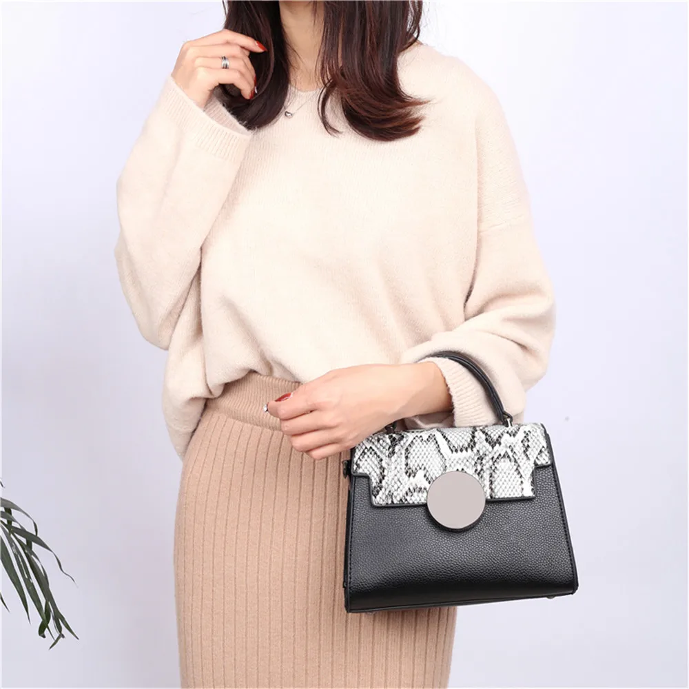 Модные сумки-тоуты с металлическим замком Маленькая женская сумка из