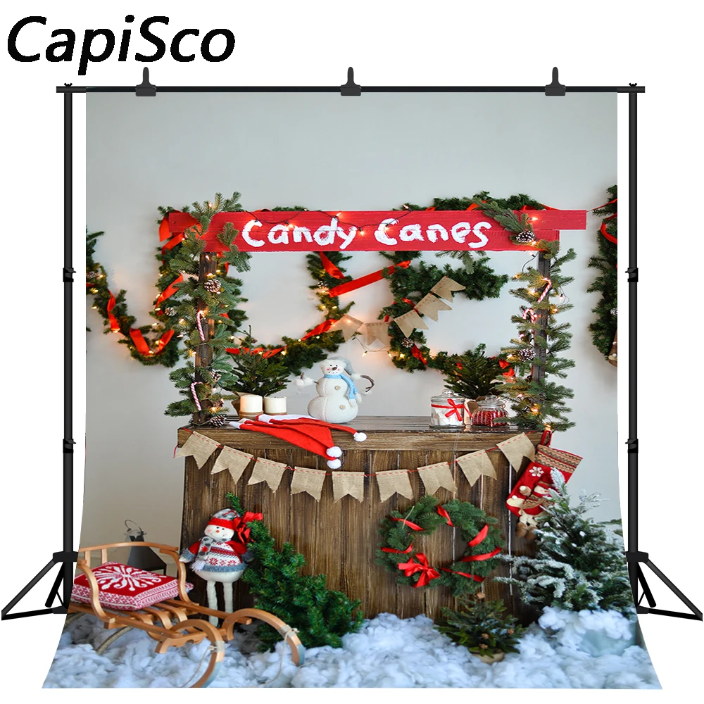 Виниловый фон для детской фотосъемки с изображением рождественских пазин ветвей