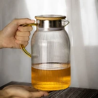 vertical pattern cold bottle glass kettle high temperature resistant explosion proof teapot large capacity cool water kettle