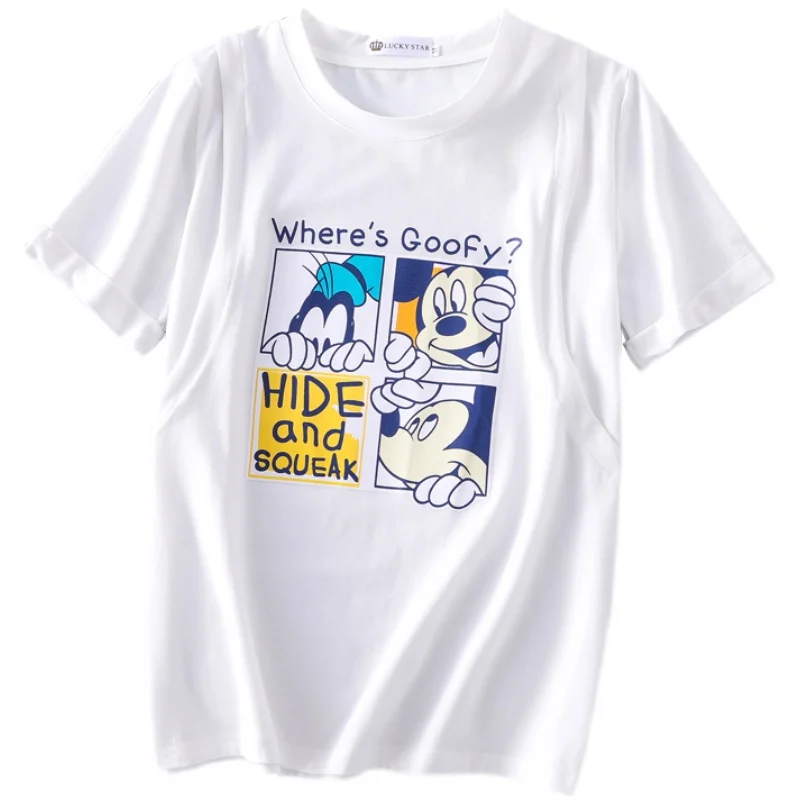 

3326# Summer Casual Cartoon Printed Cotton Maternity Nursing Tees Large Size Loose Casual Feeding T Shirt Black Pregnancy Tops