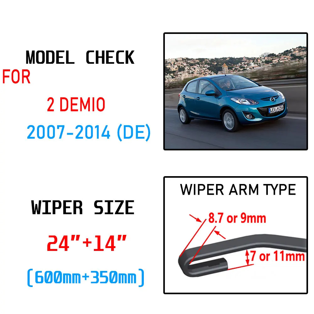 Щетки стеклоочистителя для Mazda 2 Demio 2007 2008 2009 2010 2011 2012 2013 2014 DE автомобильные