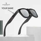 Деревянные солнцезащитные очки BOBO BIRD с гравировкой имени, серые поляризованные линзы, ретро черное дерево с подарочной коробкой, мужские солнцезащитные очки, Прямая поставка, OEM DG08a
