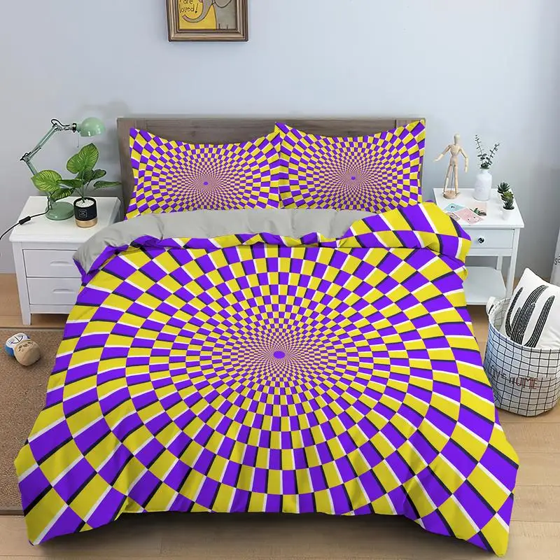 

High Quality Digital Printing Psychedelic Style Bed Set 3D Abstract Bedding Sets Comforter Cover with Pillowcase 2/3 Pcs