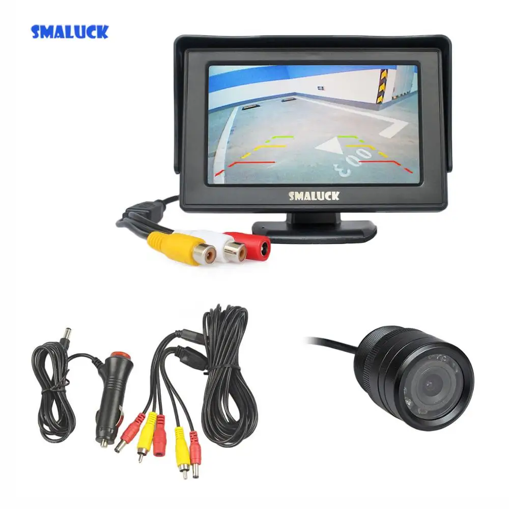 

SMALUCK 4,3 "ЖК-дисплей автомобильный монитор IR ночное видение Водонепроницаемая камера заднего вида парковочная камера система парковки