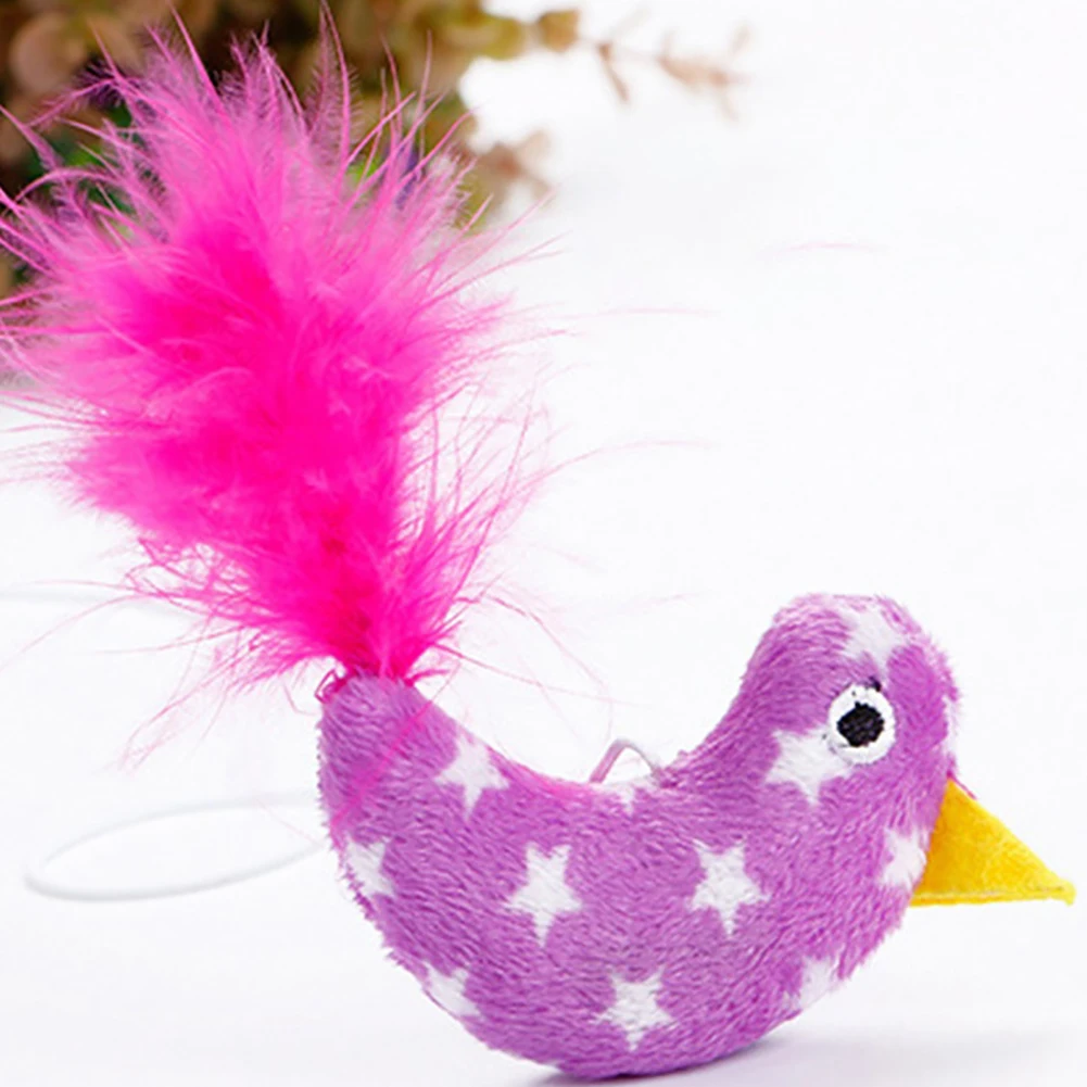 Интерактивная игрушка для домашних животных милая птица яркий цвет палочка