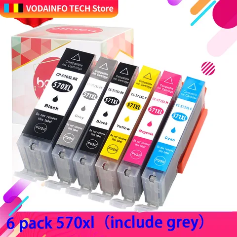 Priner PIXMA MG5750 MG5751 MG6851 MG6852 TS6050 TS5050 T5051 Совместимый картридж с PGI 570 CLI 570 для Canon