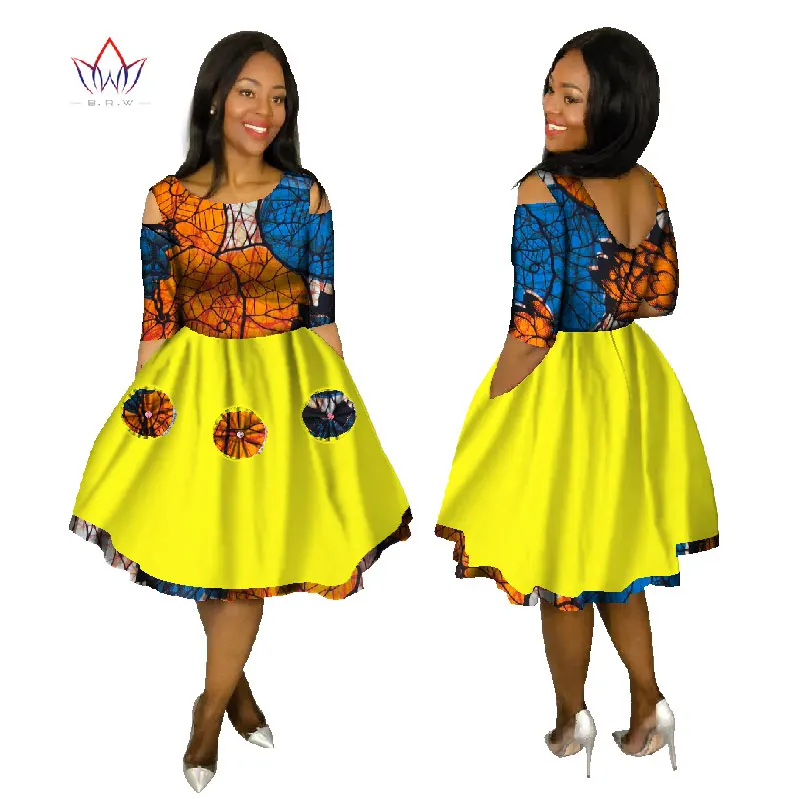 Летние платья плюс Размеры Для женщин модное платье 6XL Vestidos De Festa Longo одежда с круглым вырезом африка печати одежда brw WY1503 - Цвет: 6