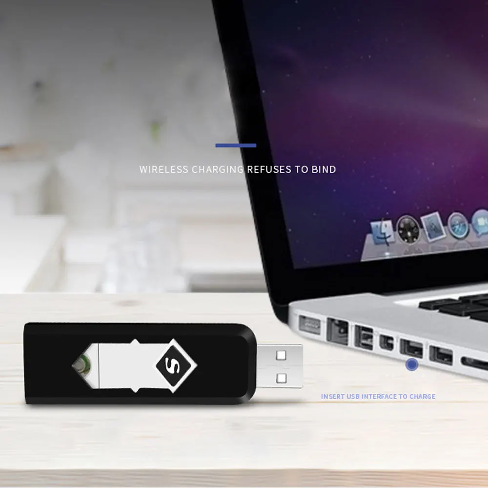 USB зарядка Зажигалка электронные зажигалки для сигарет бездымного Беспламенного