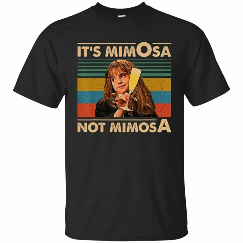 It Mimosa Not винтажная черная футболка с коротким рукавом S 5XL новая крутая