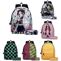 anime demon slayer kimetsu no yaiba canvas bag tomioka giyuu school bags girls travel bag mochila feminina notebook bags gift