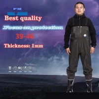 pvc thickened 1mm fishing pants boots waterproof waders non slip rubber shoes water wading hunting work fly fishing overalls