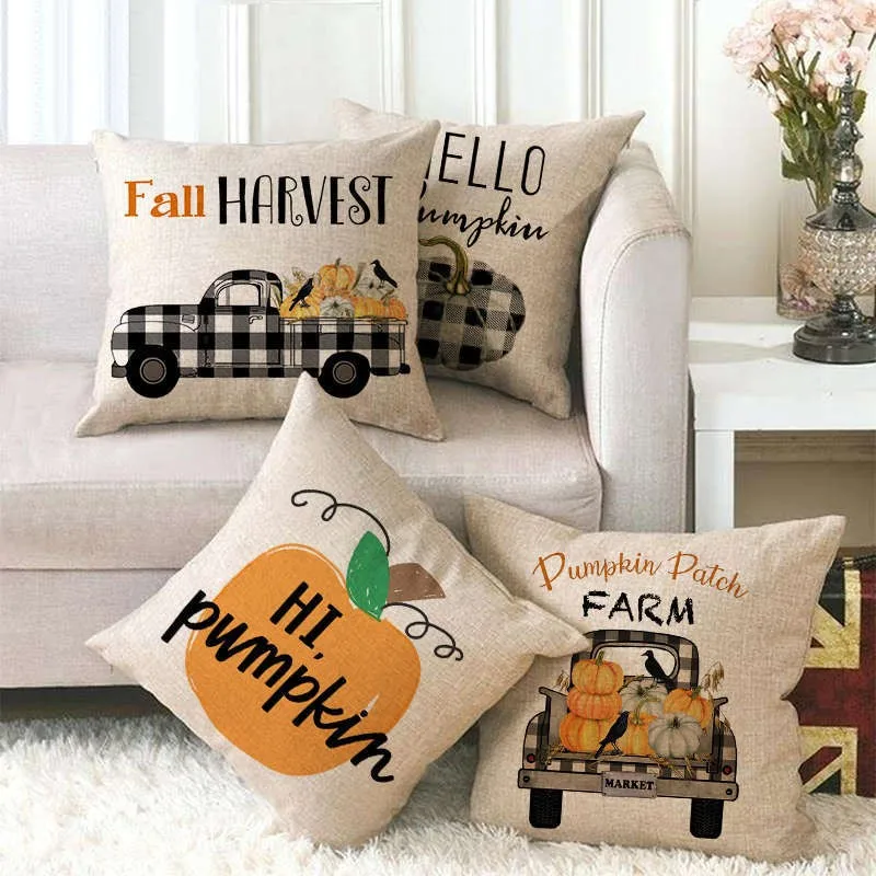 1/4/5 шт. Хэллоуин тыква но и льняная наволочка подушки для дивана автомобиля