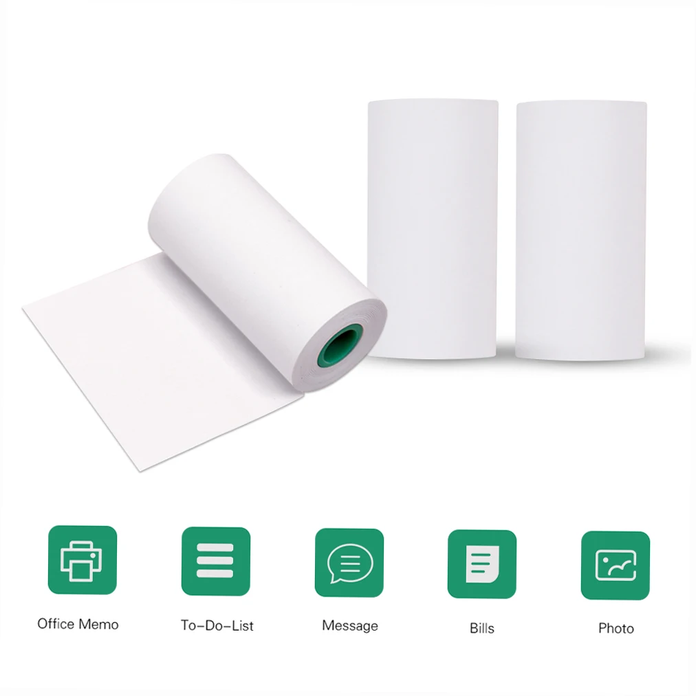 

Preservation Sticky Thermal Paper Roll 56*30mm BPA-Free Black Font Adhesive Sticker Labels for Peripage A6/A8/P6 Paperang P1/P2