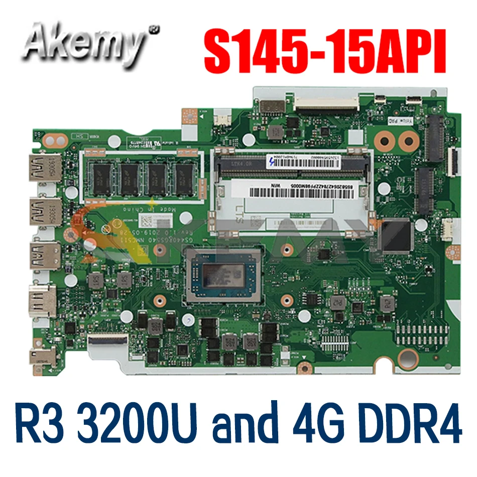 

NM-C511 для Lenovo IdeaPad S145-15API портативный материнская плата NM-C511 с процессором R3 3200U и 4G DDR4 100% тесты работы материнская плата
