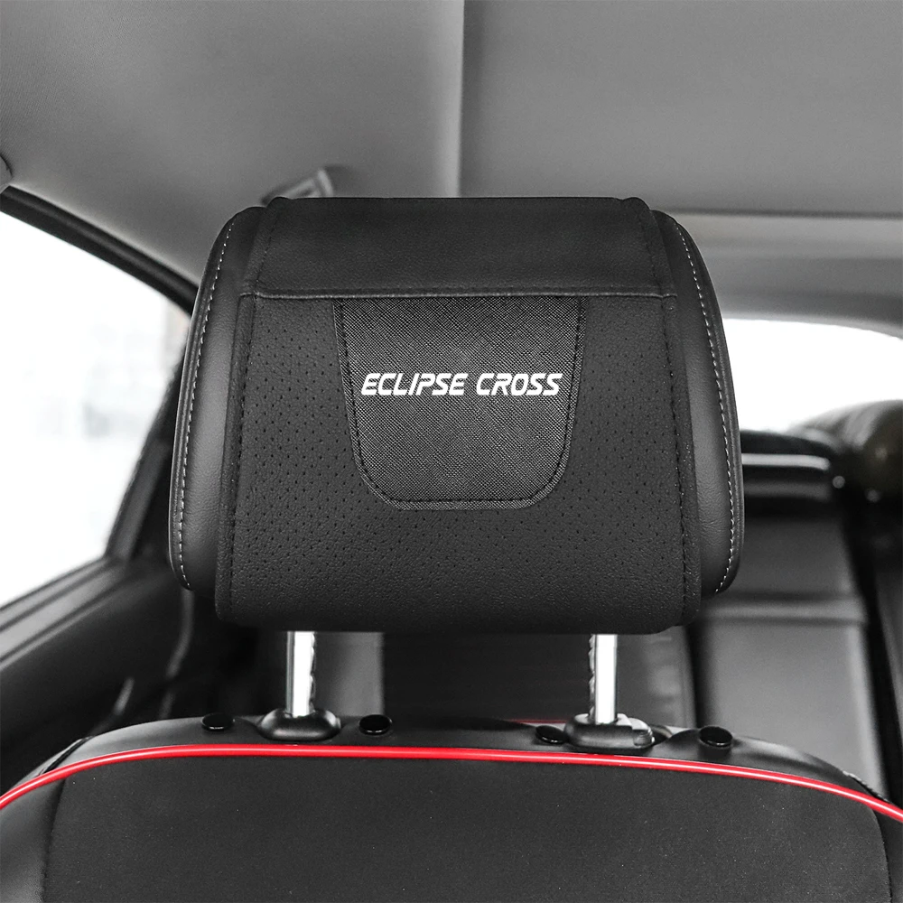 1pc  For Mitsubishi Eclipse cross Car Headrest Protector Cover Pu Leather Car Headrest Cover Car Accessories