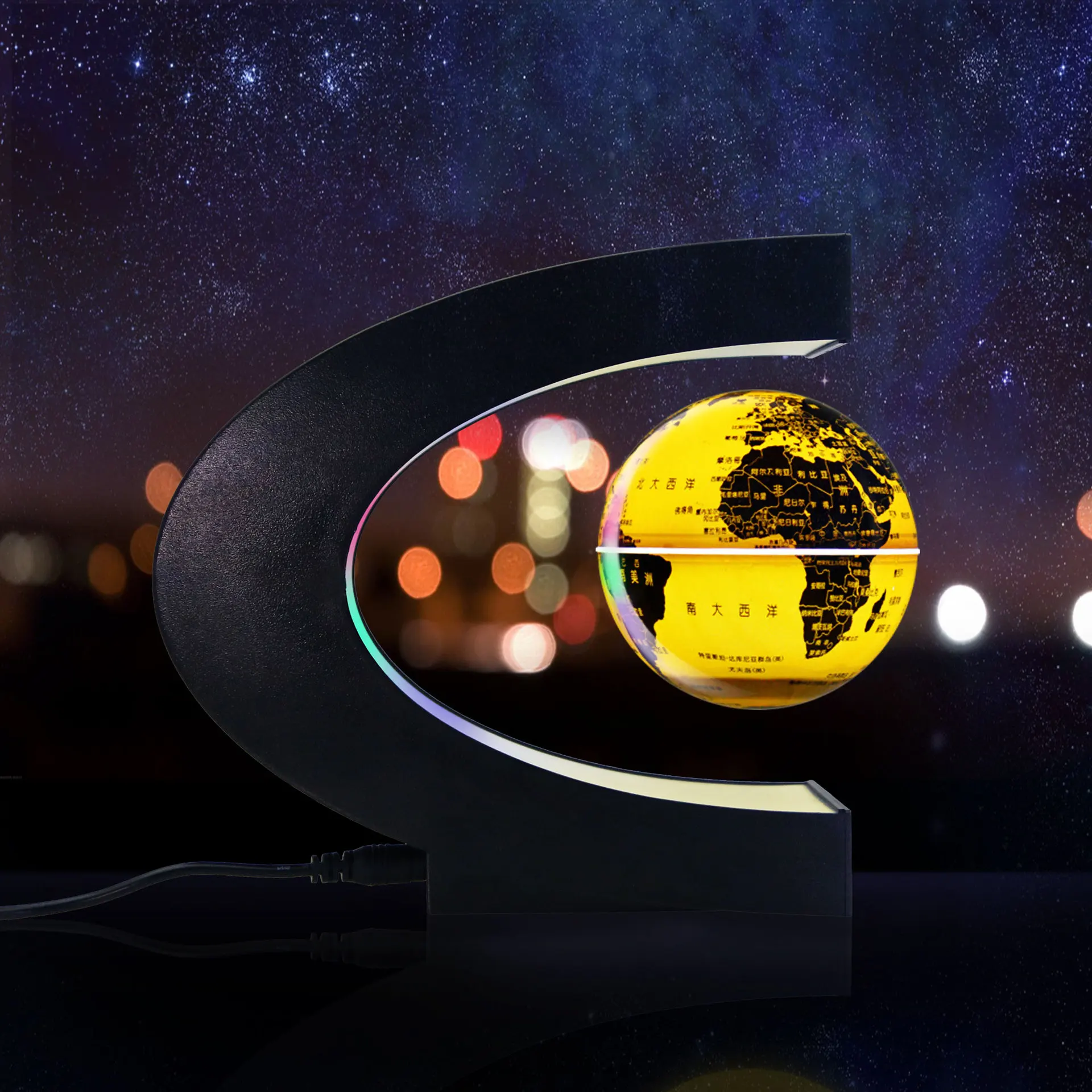 New Led Night Floating Globe Magnetic Levitation Light C Shape LED World Map Antigravity Magic/Novel Lamp Birthday Home Decora | Дом и сад