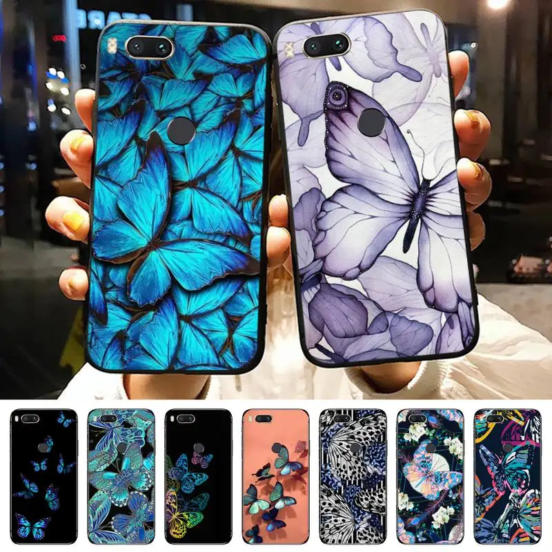 

Butterfly art animal Phone Case For Xiaomi Redmi note 7 8 9 11 t s 10 A pro lite funda shell