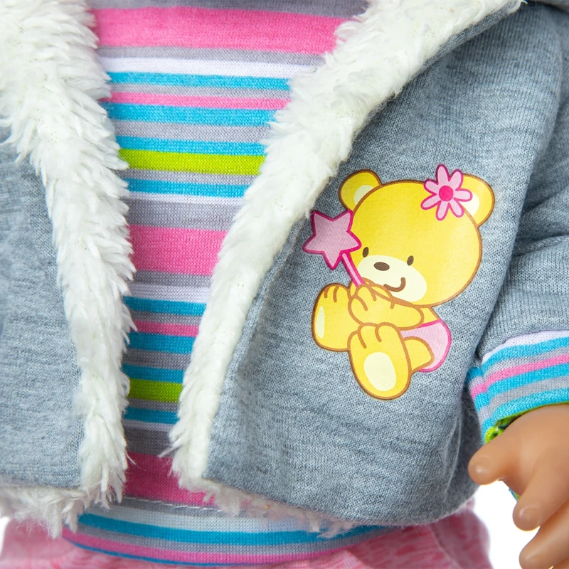 

New Doll Clothes 5 pcs Hooded Sweater Suit Fit 17 inch 43cm Doll Clothes Born Baby Suit For Baby Birthday Festival Gift