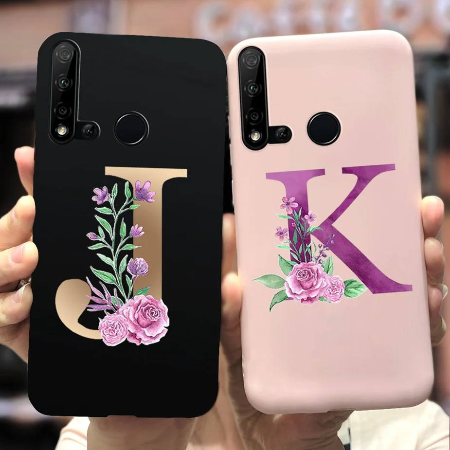 Чехол с милыми буквами для Huawei P20 Lite 2019 мягкий чехол из ТПУ задняя крышка P 20 чехлы