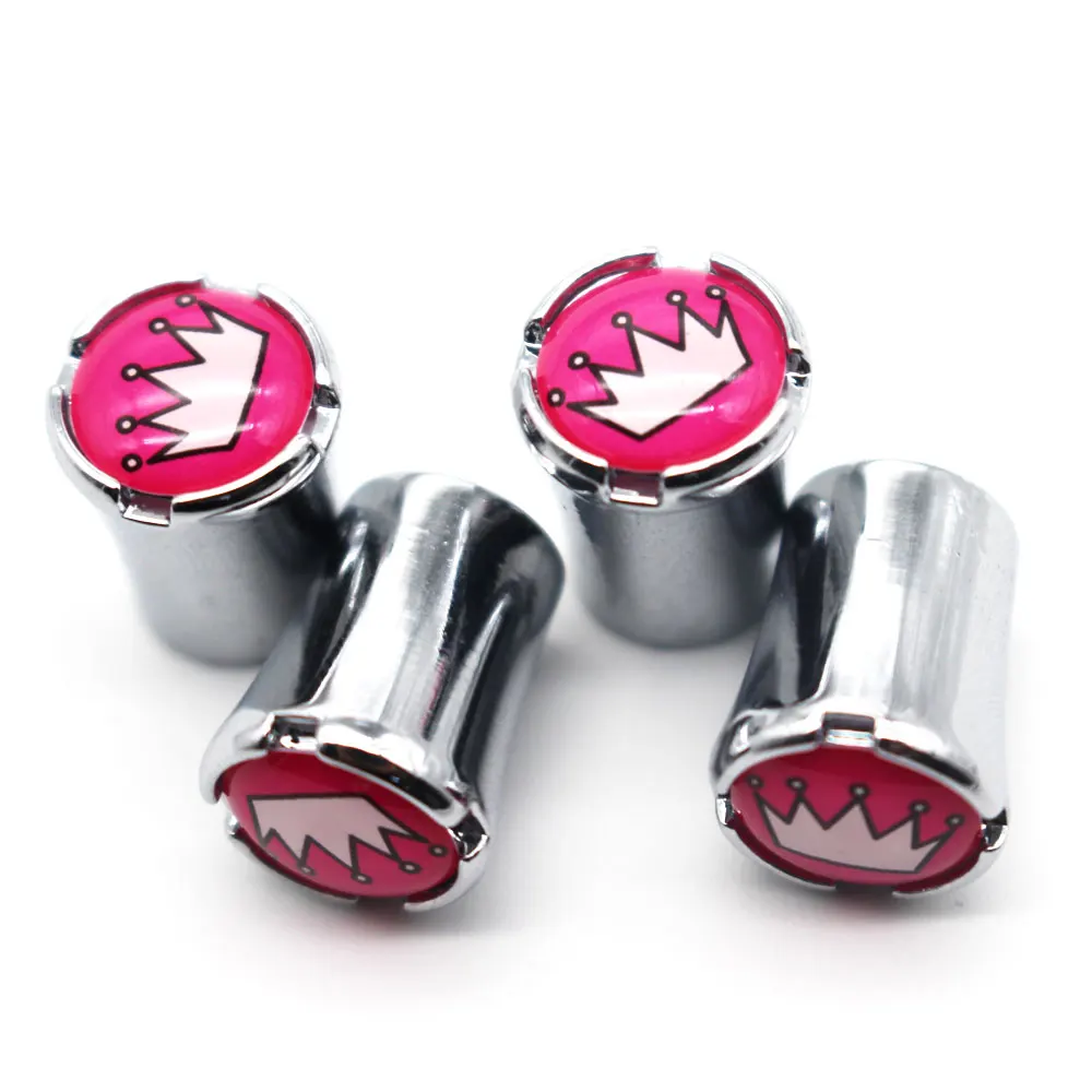 4 шт./компл. цинковый сплав розовая Корона Стиль крышка на стержень клапана шины