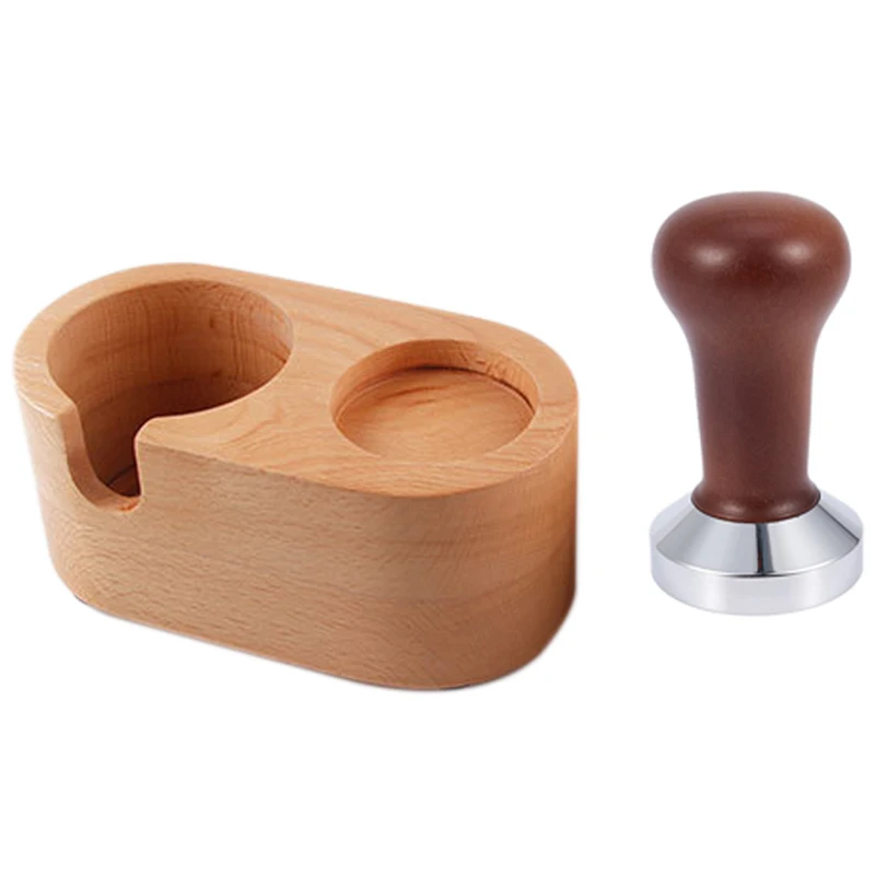 

Wooden Coffee Tamper Pad Pad Coffee Tampering Powder Press Holder Household Coffee Accessories 58mm