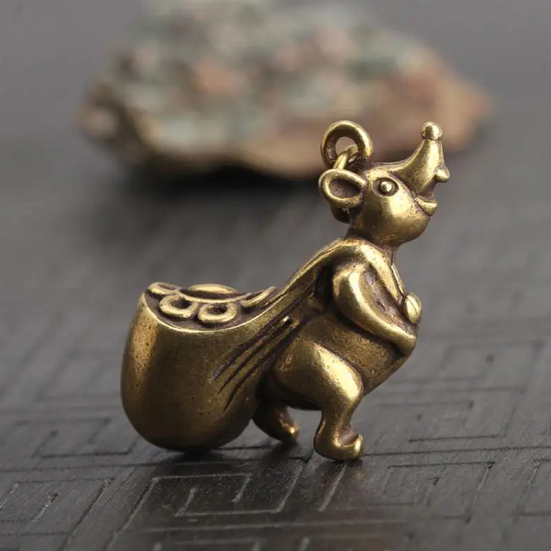 1 шт. латунная цепочка для ключей подвеска зодиака мышь брелок украшение подарок