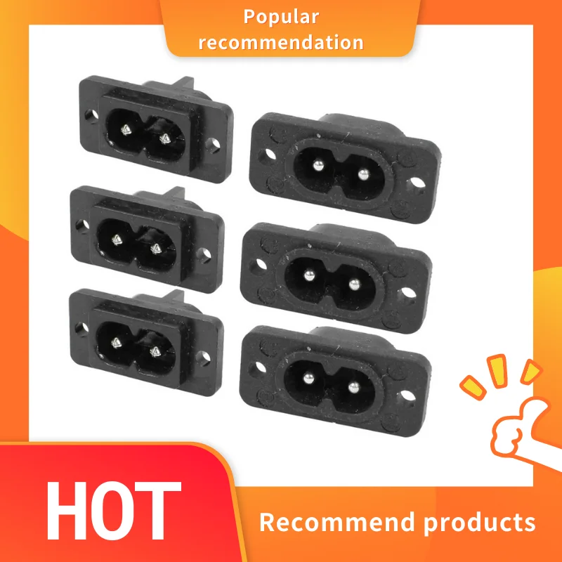 Горячая 3C Black 2 Pin IEC320 C8 Резьбовая оправа гнездо входа розетки переменного тока 250V