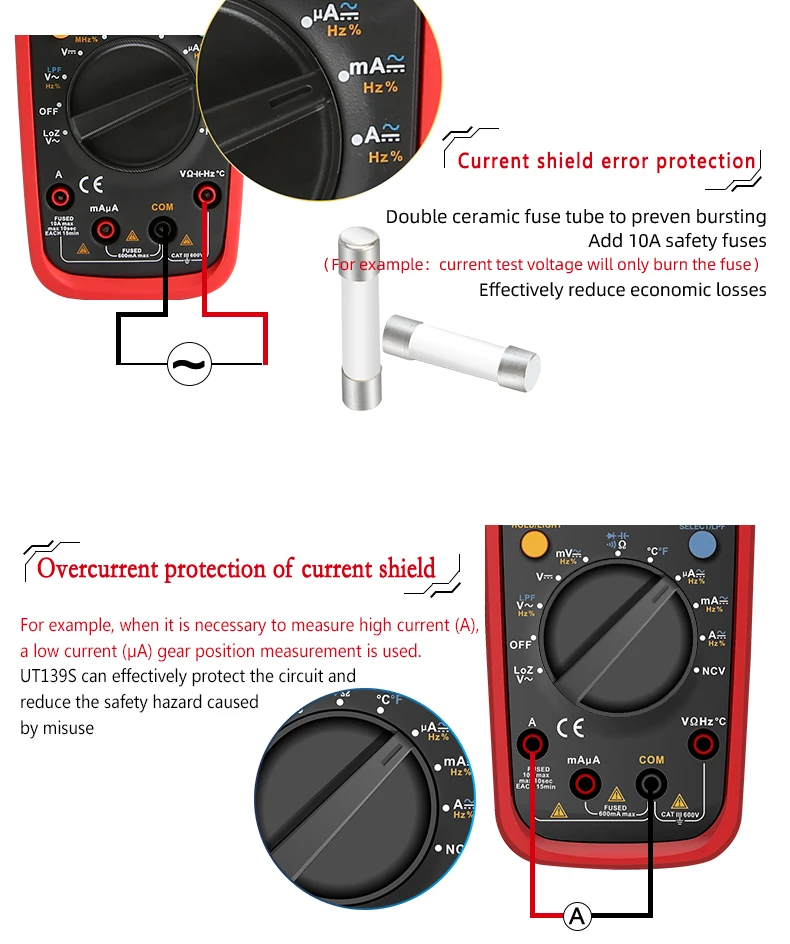 UNI-T UT139S True RMS цифровой мультиметр Температурный Зонд LPF pass LPF(фильтр низких частот) функция