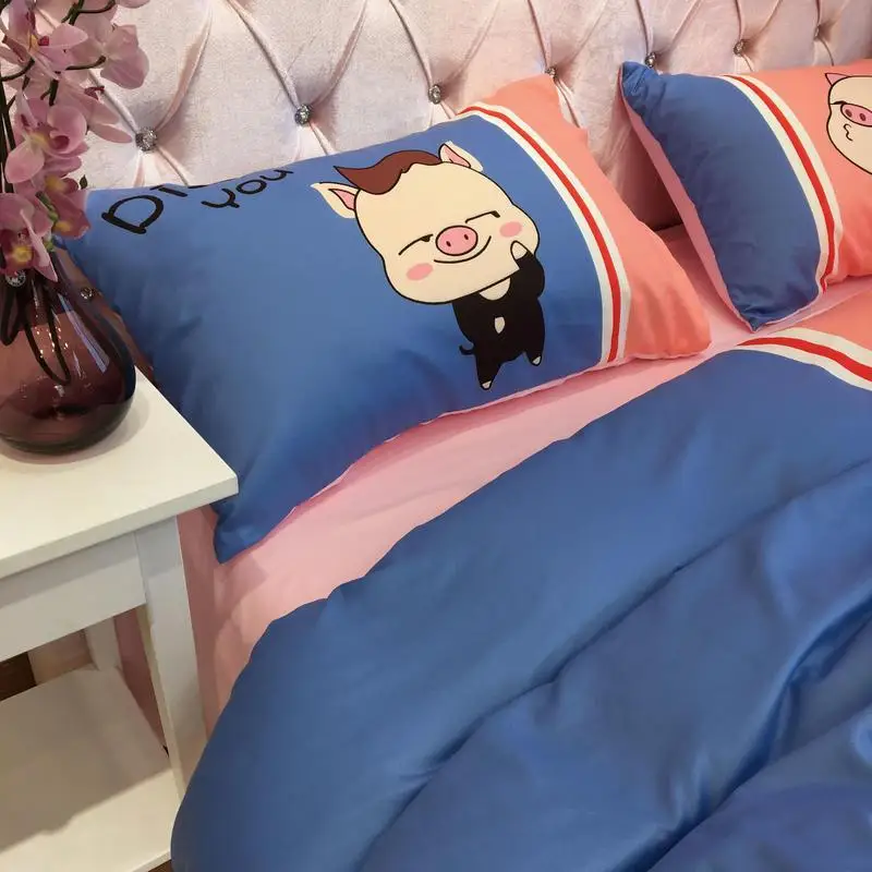 J2 с изображением милой свинки для мальчиков Постельное белье King Queen Размеры Jpcs