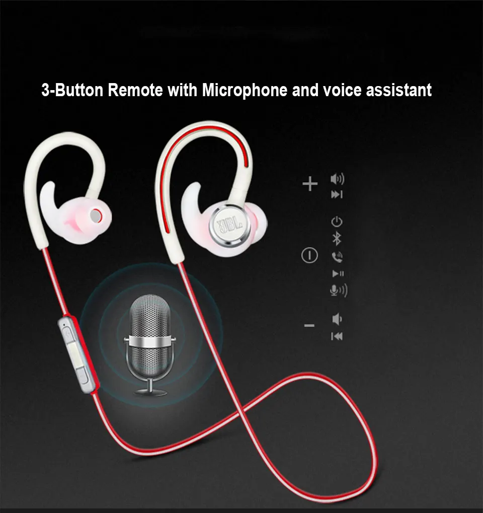 JBL Reflect Contour 2 Беспроводная спортивная Гарнитура Bluetooth 3 кнопки дистанционного управления с микрофоном IPX5 Sweatproof Спортивная гарнитура бас наушники