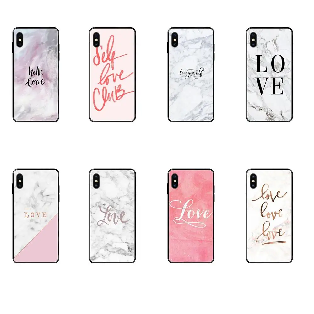 Love Marble Background мягкие черные чехлы из ТПУ для Galaxy S5 S6 S7 S8 S9 S10 S10e S20 edge Lite Plus Ultra |