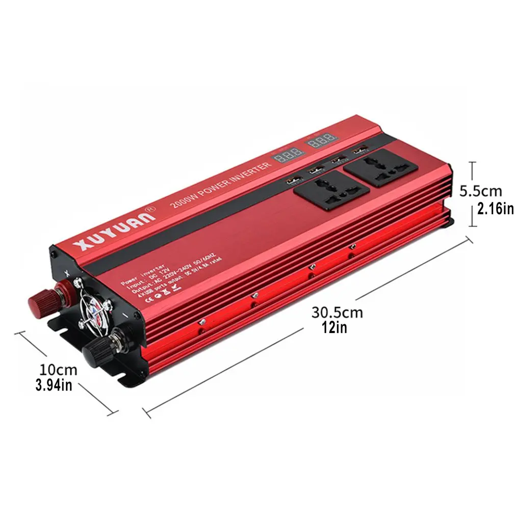 

Led Display Car Inverter Converter Usb Interface 2000w Dc 12v 24v To Ac 220v Automotive Power Inverter