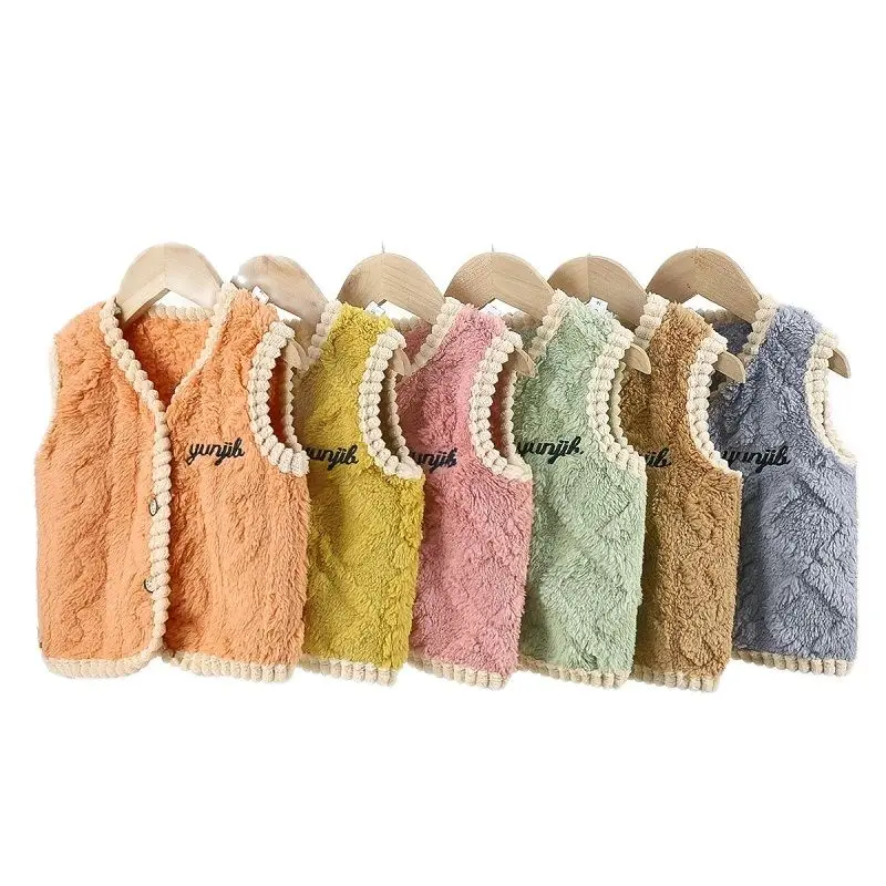 

Flannel Kids Vest For Girls Waistcoat Toddler Boys Vest Infant Warm 2021 New Winter Waistcoat Autumn Winter Sleeveless Jacket