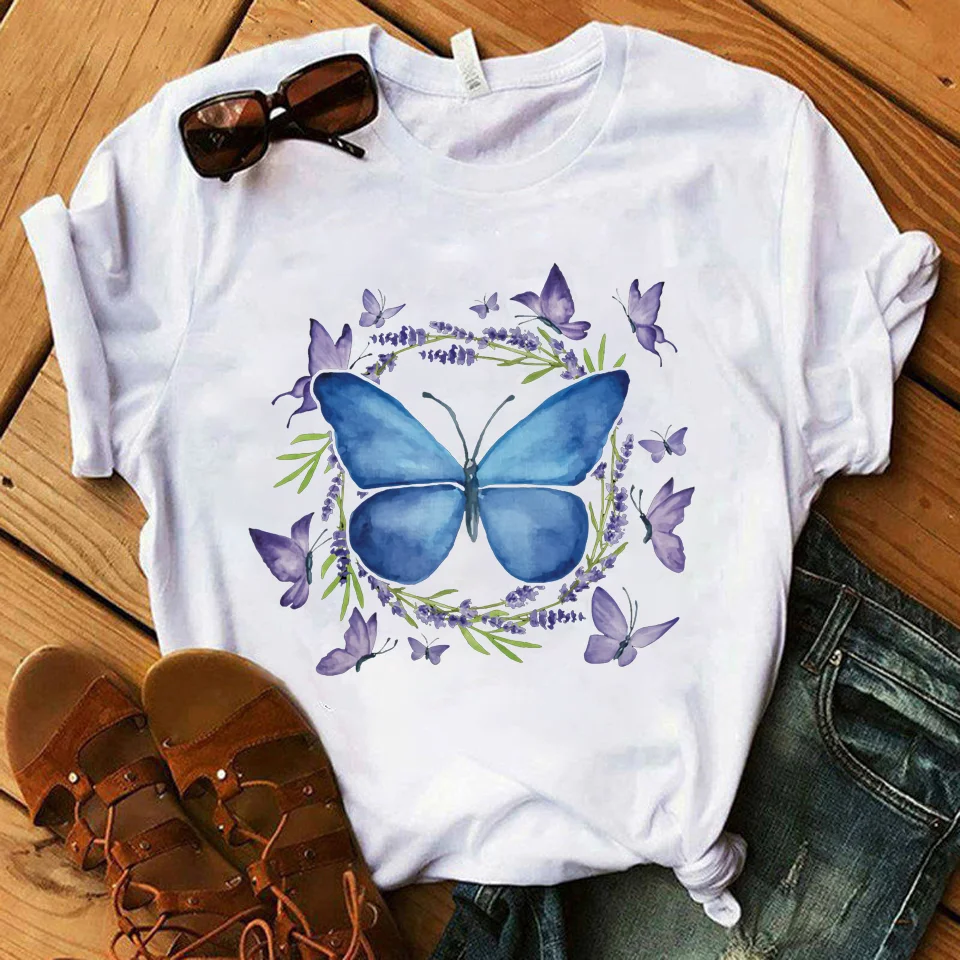 

Women Harajuku Tshirt Cartoon Fashion Butterfly Graphic Printed Ladies T Shirt Women Shirts Summer Top Streetwear Female Clothes