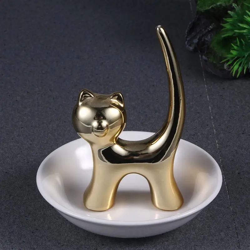 Кошка темминка Керамика коробка для хранения ювелирных изделий тарелка