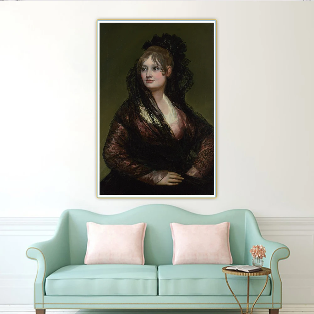 

Francisco Goya"Mrs. Isabel De Porcel"Canvas Oil Painting Western Art Decor Poster Wall Aesthetic Home Decoration