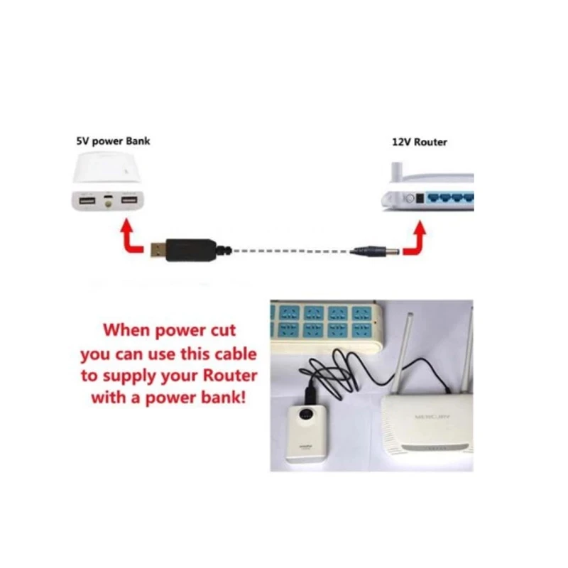 1 м/3 3 фута 5 В/9/12 В повышающий силовой кабель USB-преобразователь напряжения для