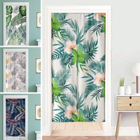 japanese noren door curtain nordic green plant painting kitchen bedroom restaurant decorative custom entrance partition curtains